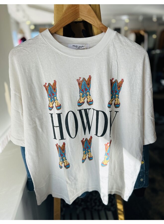 T-SHIRT "HOWDY" BLANC