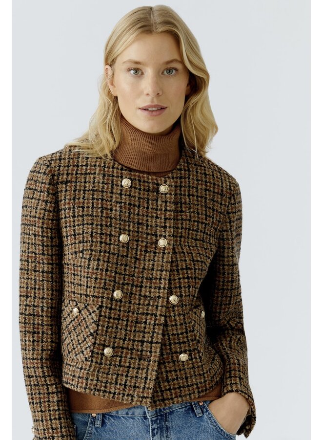 JACKET TWEED NOIR/CARAMEL