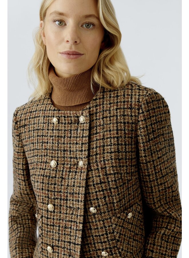 JACKET TWEED NOIR/CARAMEL