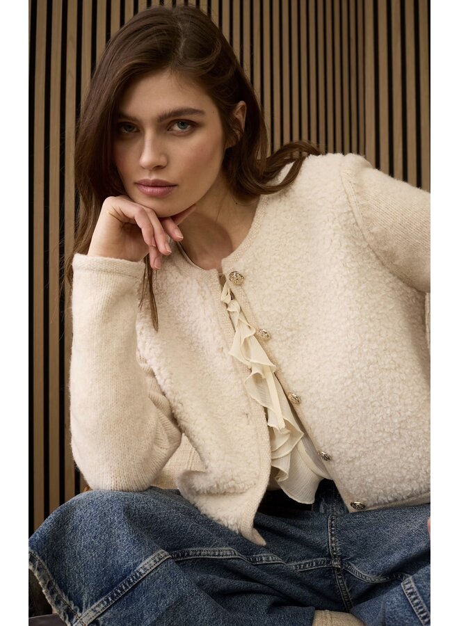 CARDIGAN BLANC CASSÉ