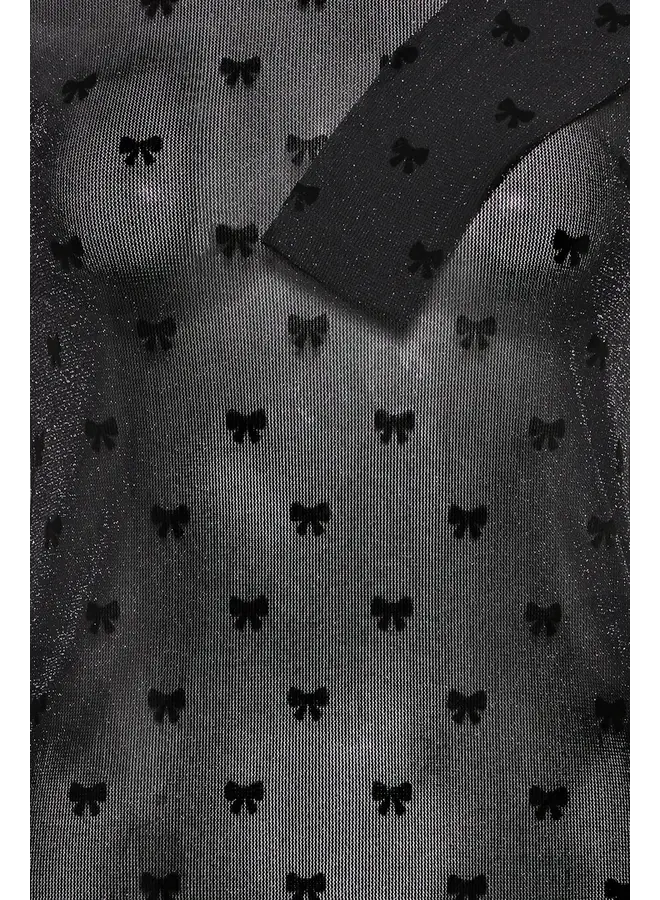 HAUT MESH NOIR BOUCLES