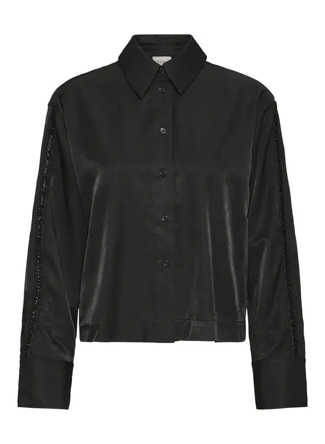 BLOUSE MYA NOIRE MANCHES BANDES BRILLANTES