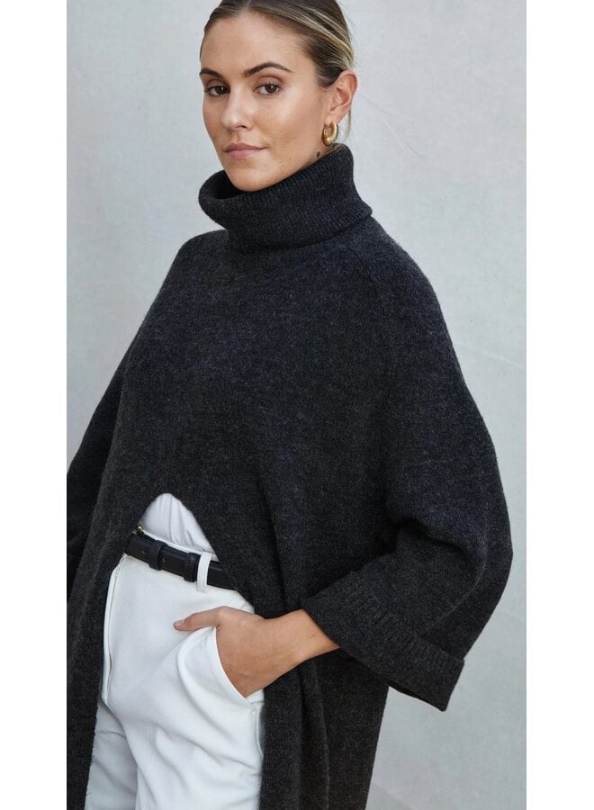 CHANDAIL LONG CHARCOAL