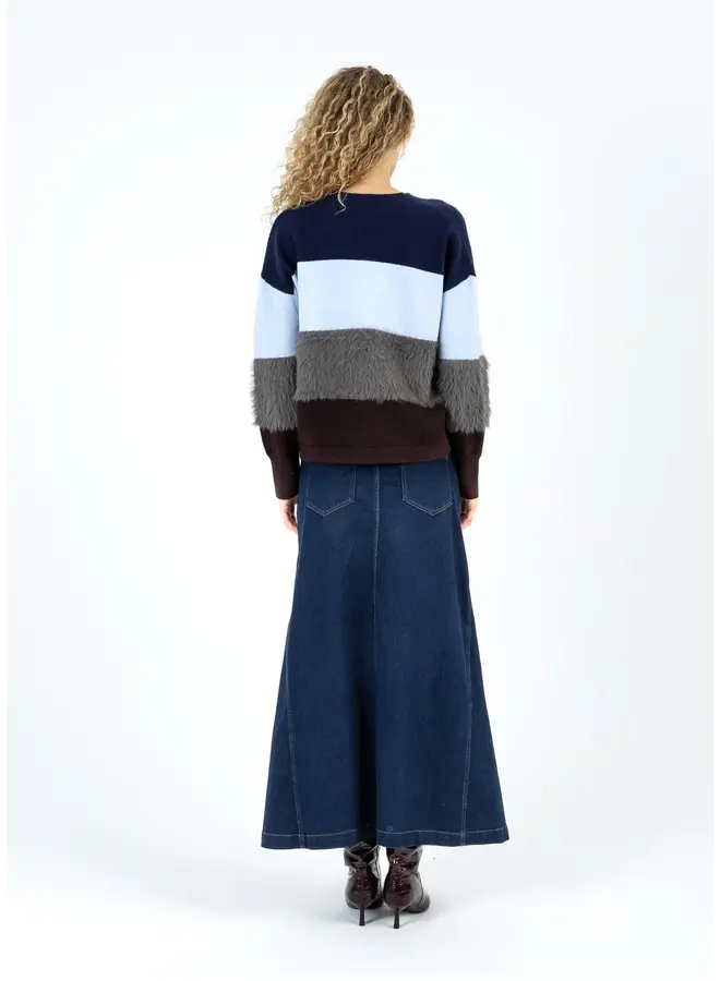 CARDIGAN MARINE/BLEU/BRUN