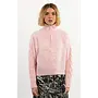 PULL COL ZIP ROSE PÂLE