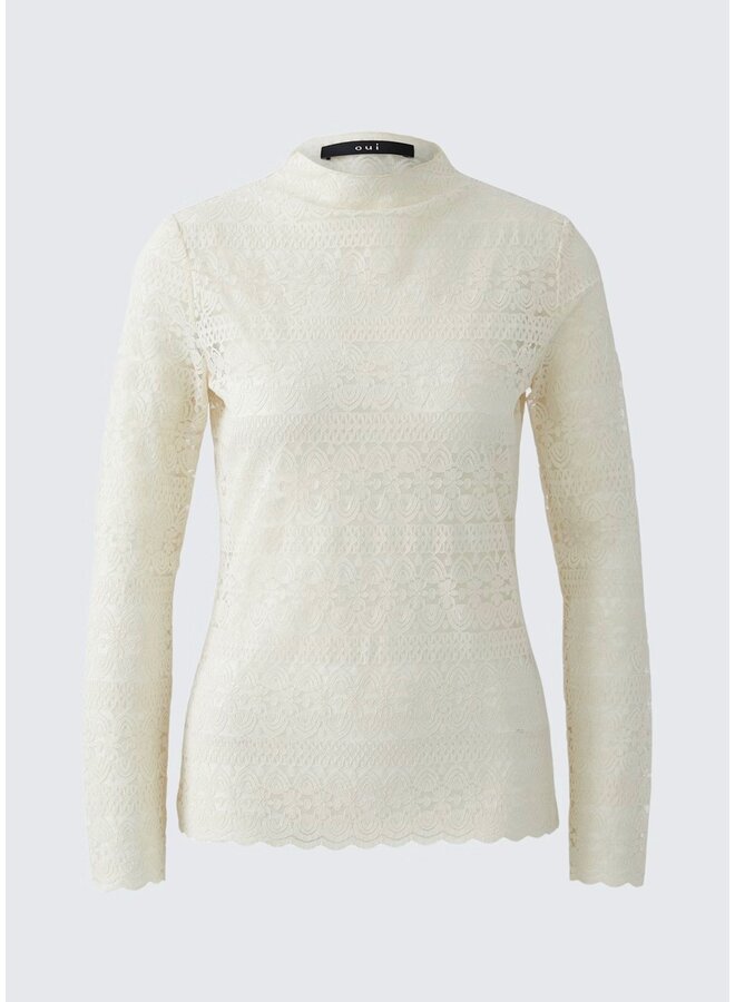 COL ROULÉ CRÈME DENTELLE