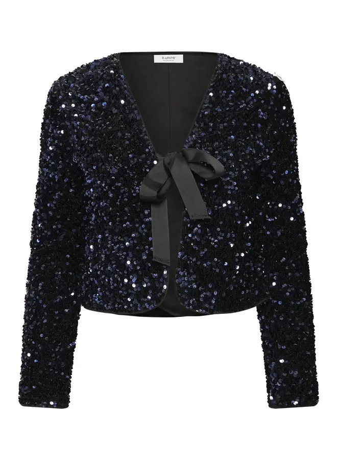 CARDIGAN PAILLETTES MARINE/BOUCLES