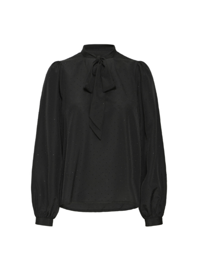 BLOUSE IKAJA NOIRE COL BOUCLE