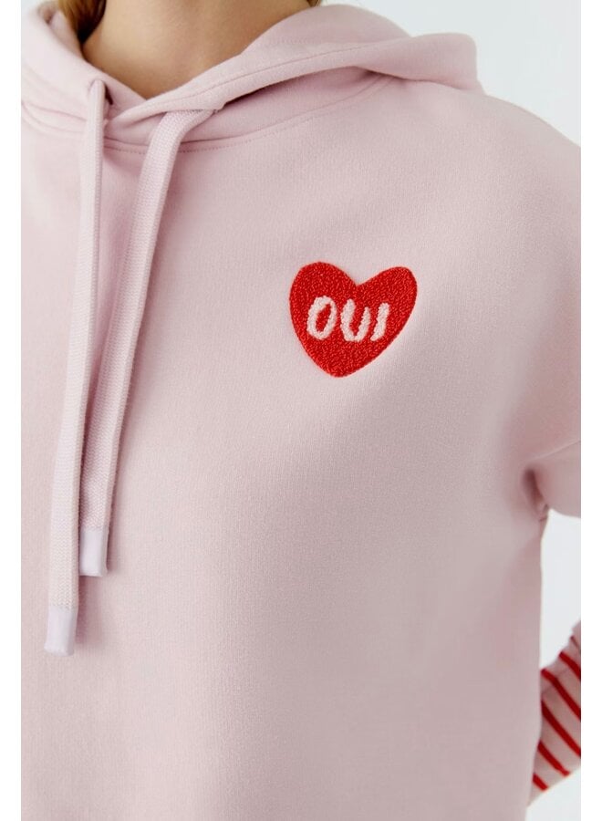 CHANDAIL CAPUCHON ROSE