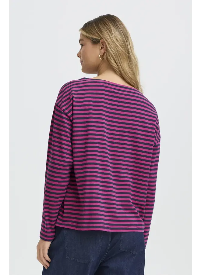 HAUT SIVA RAYURES FRAMBOISE/MARINE