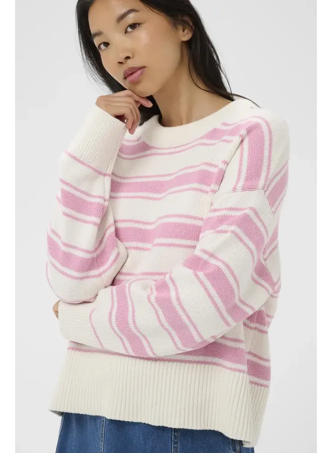 TRICOT SERAFINE ROSE/BLANC