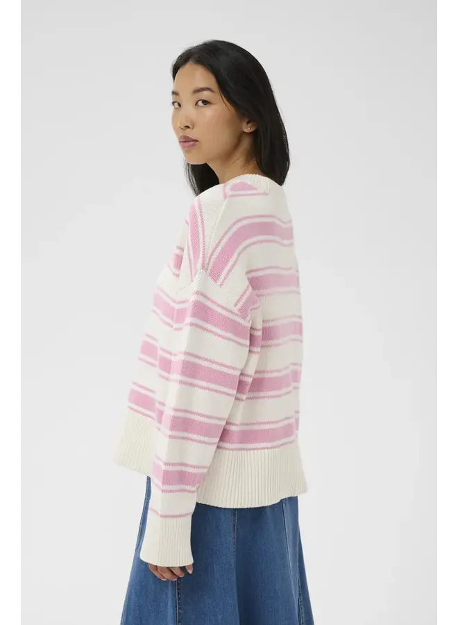 TRICOT SERAFINE ROSE/BLANC