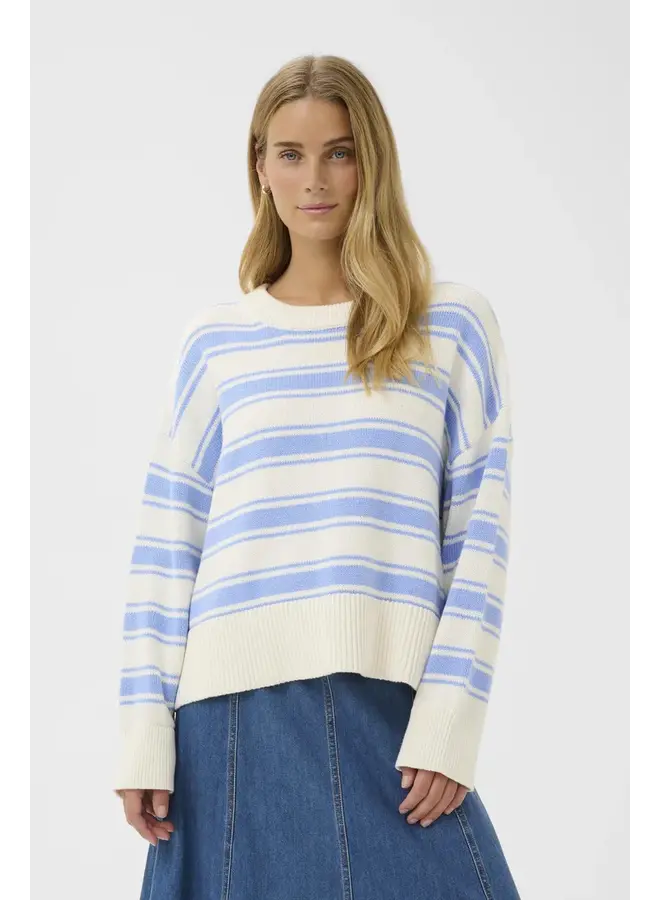 TRICOT SERAFINE BLEU/BLANC