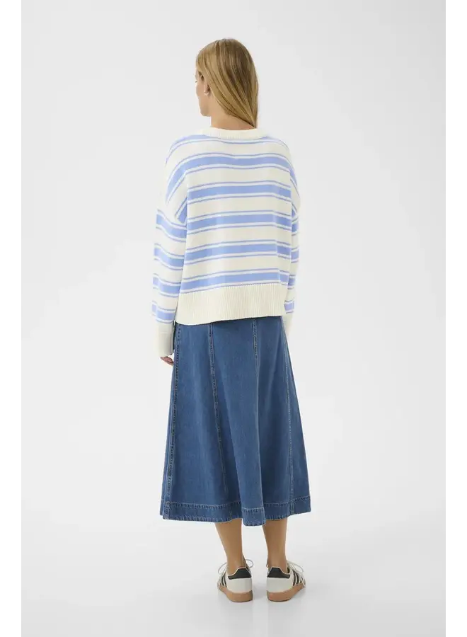 TRICOT SERAFINE BLEU/BLANC