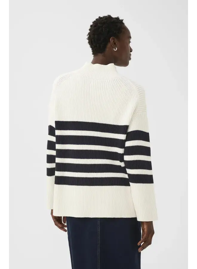 TRICOT ZIYA BLANC ET MARINE