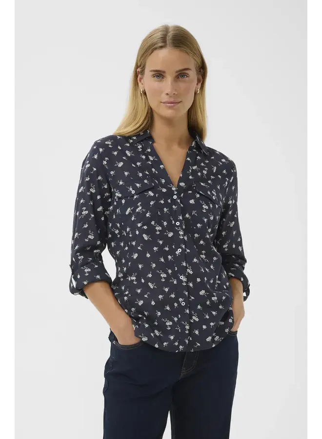 BLOUSE CORTNIO MARINE FLEURIE