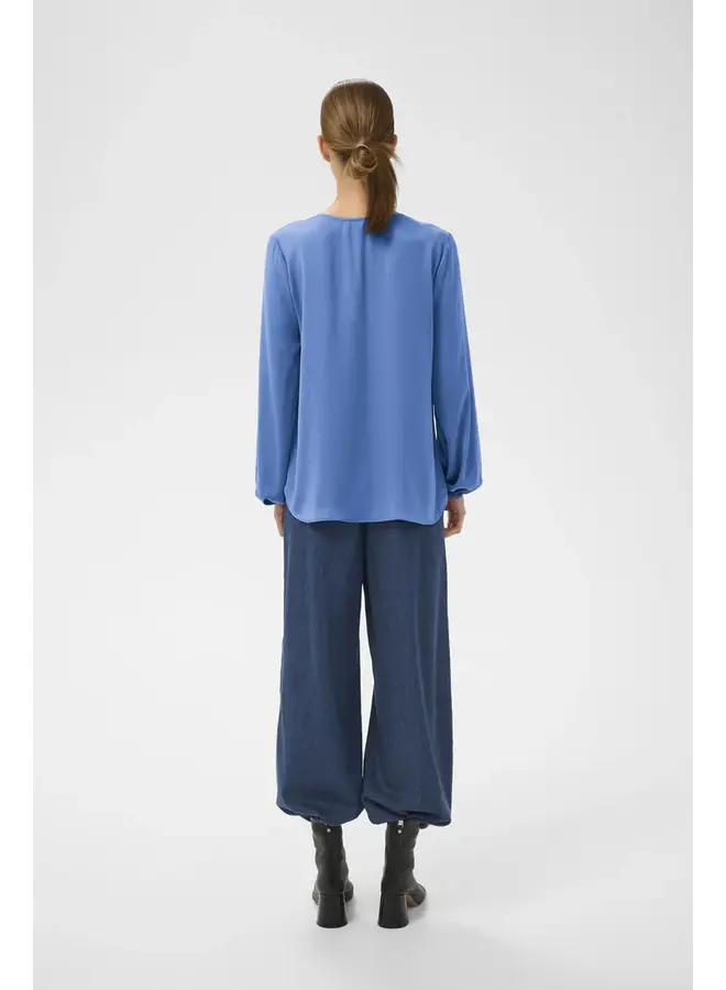 BLOUSE COL EN V RINDA BLEU