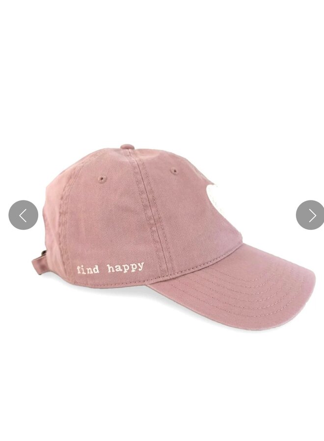 CASQUETTE MAUVE COEUR ÉCRU