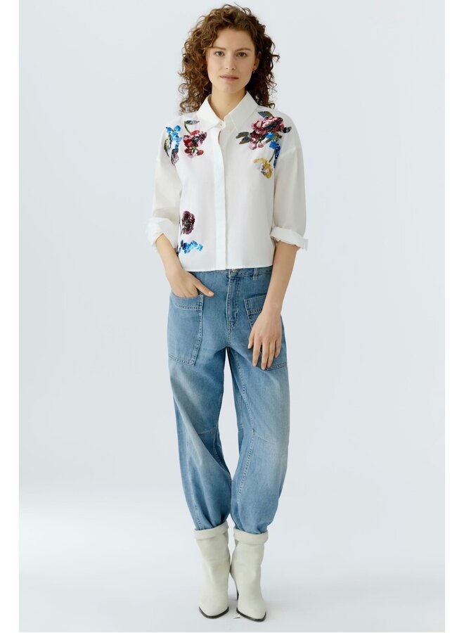 BLOUSE FLEURS PAILLETTE