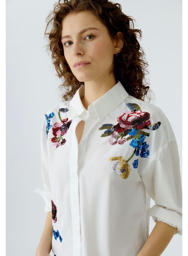 BLOUSE FLEURS PAILLETTE