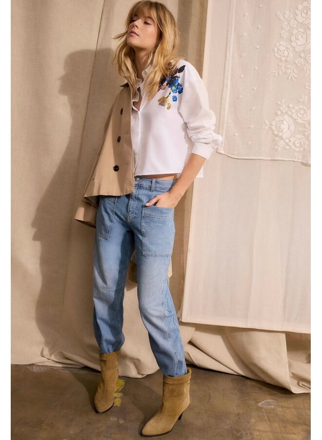 BLOUSE FLEURS PAILLETTE