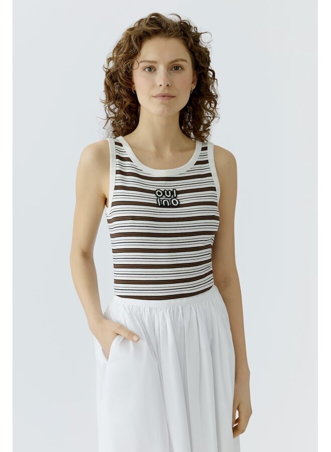 CAMI RAYÉE BRUN/BLANC