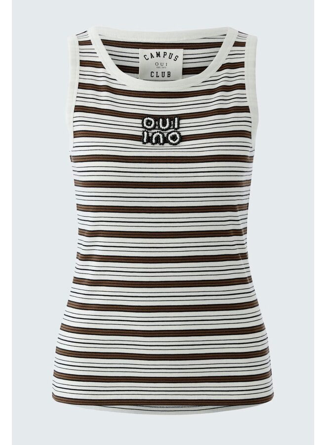 CAMI RAYÉE BRUN/BLANC