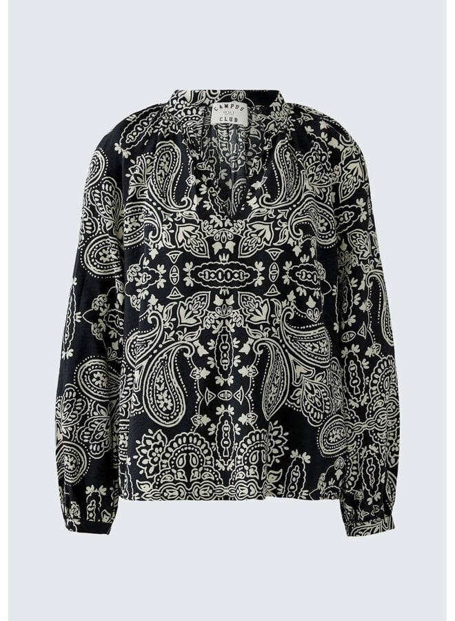 BLOUSE MOTIF NOIR/BLANC