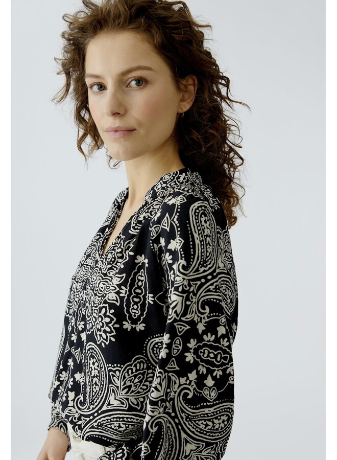 BLOUSE MOTIF NOIR/BLANC