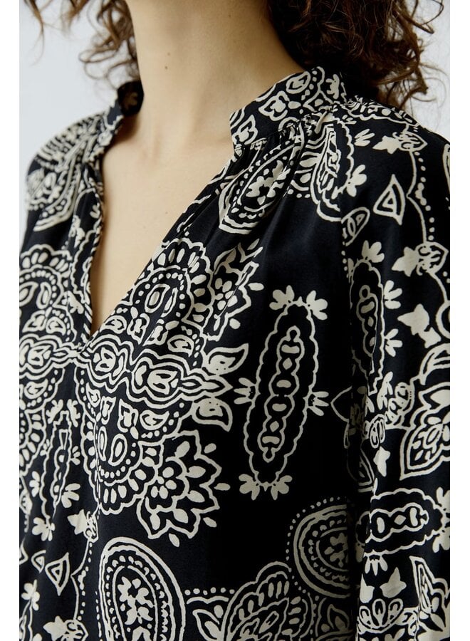 BLOUSE MOTIF NOIR/BLANC