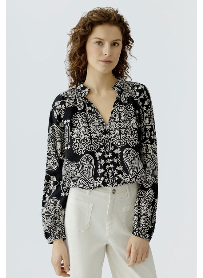 BLOUSE MOTIF NOIR/BLANC