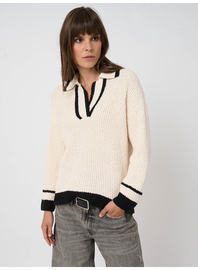 TRICOT 401175 CRÈME ET NOIR