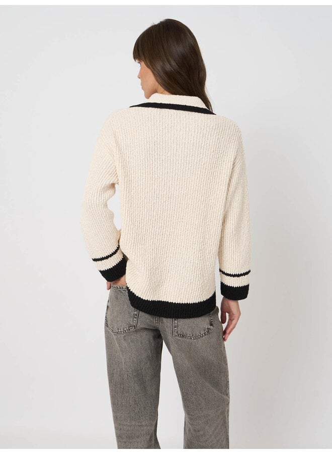 TRICOT 401175 CRÈME ET NOIR