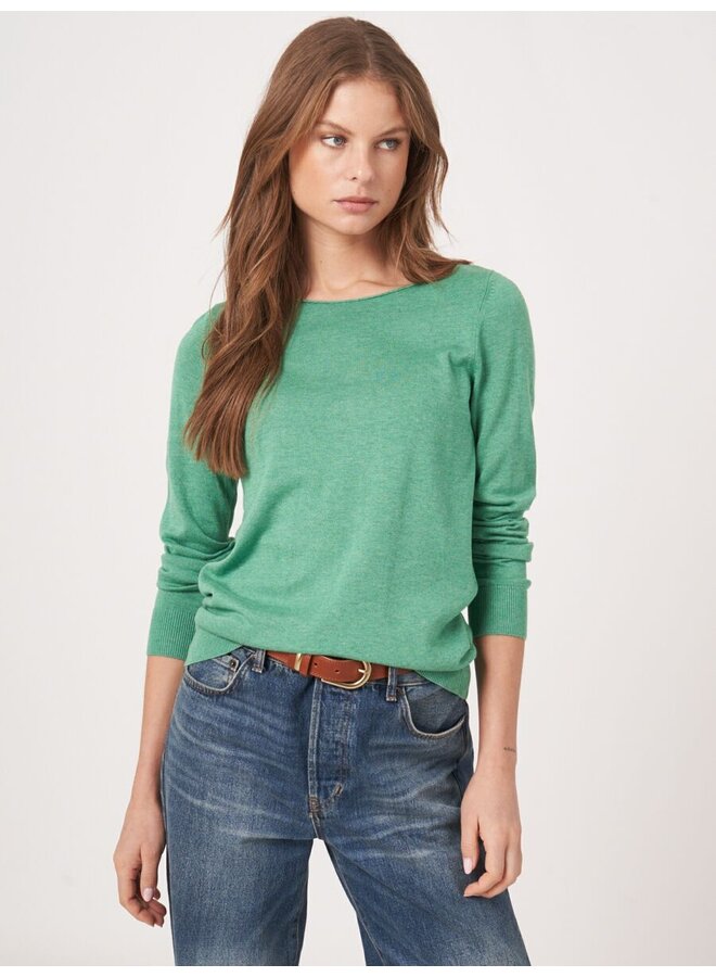 TRICOT COL BATEAU VERT