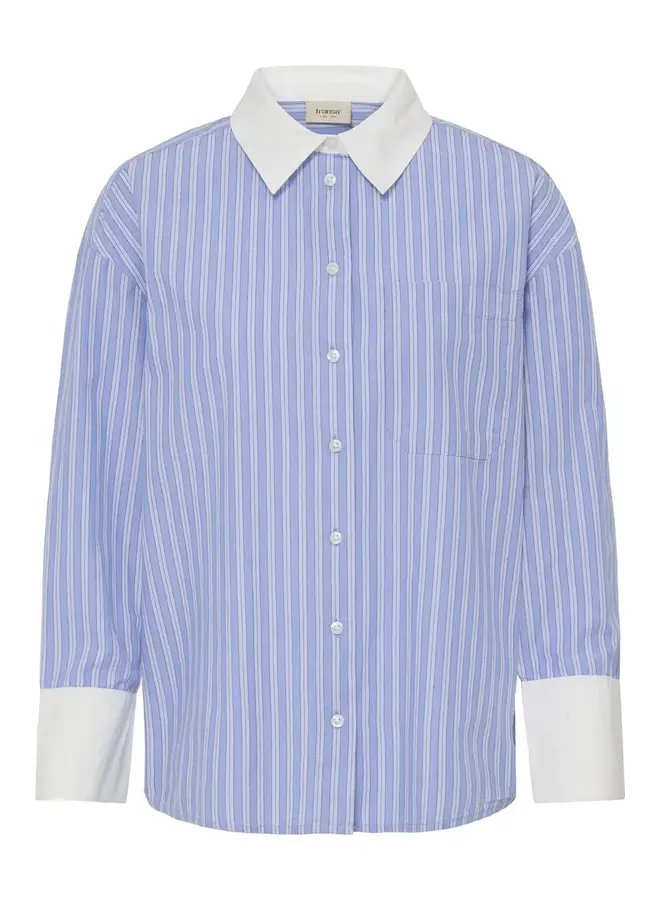 CHEMISE RICKY RAYURES BLEU/BLANC