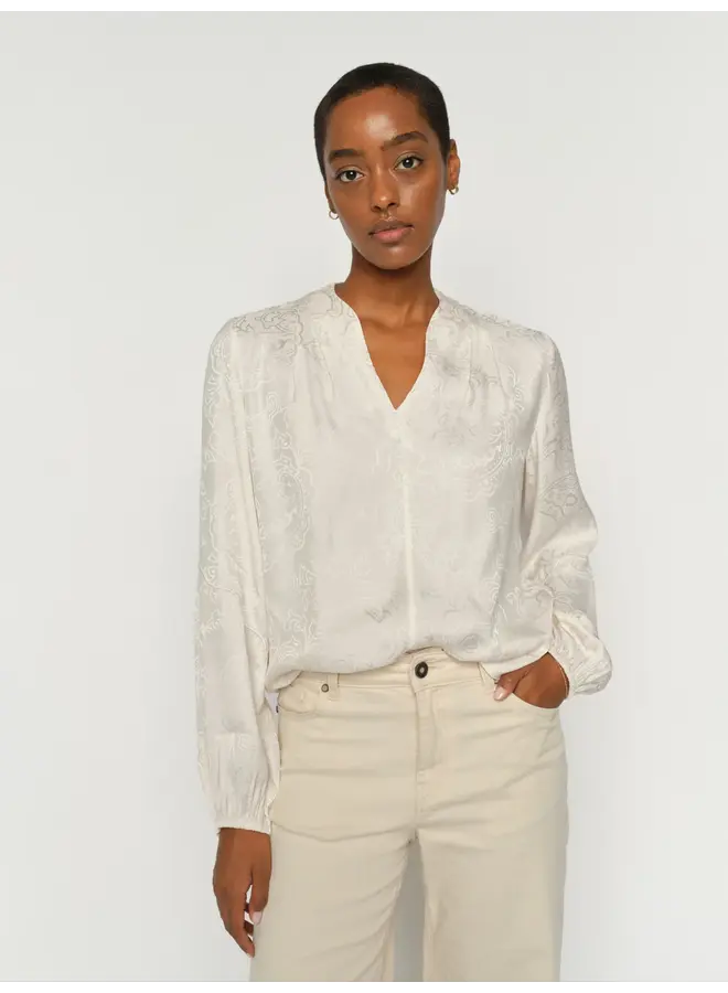 BLOUSE HEFA PAISLEYA ÉCRU