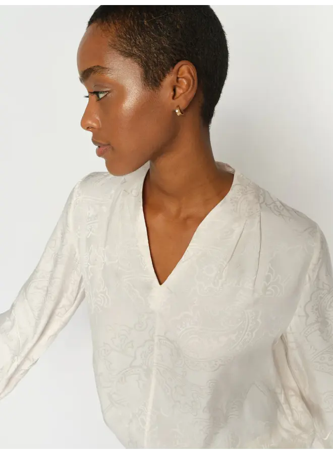 BLOUSE HEFA PAISLEYA ÉCRU