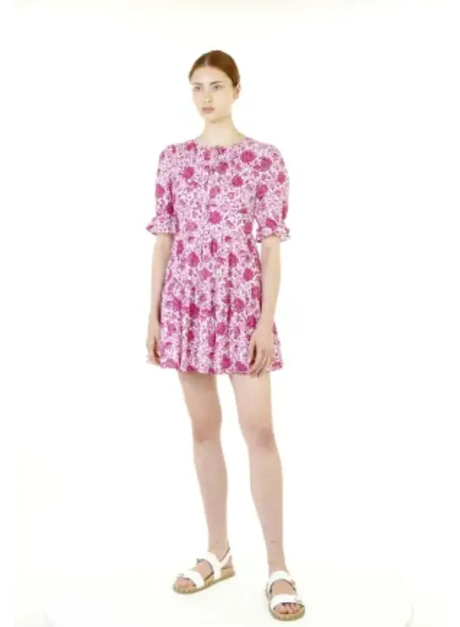 ROBE FLEURS ROSE