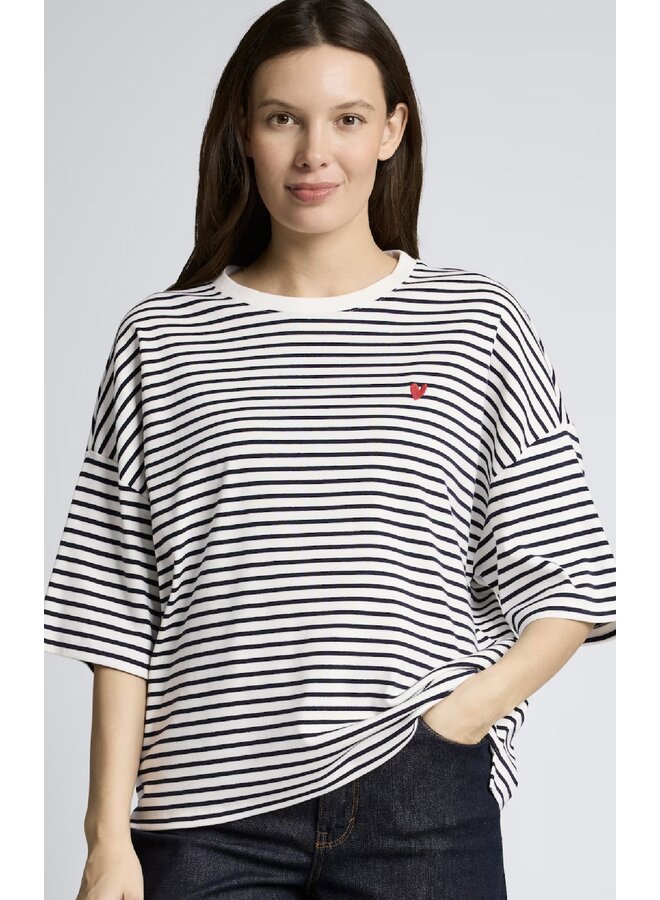 TSHIRT RAYURES COEUR
