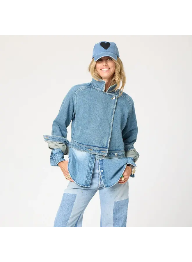 CASQUETTE JEANS COEUR NOIR