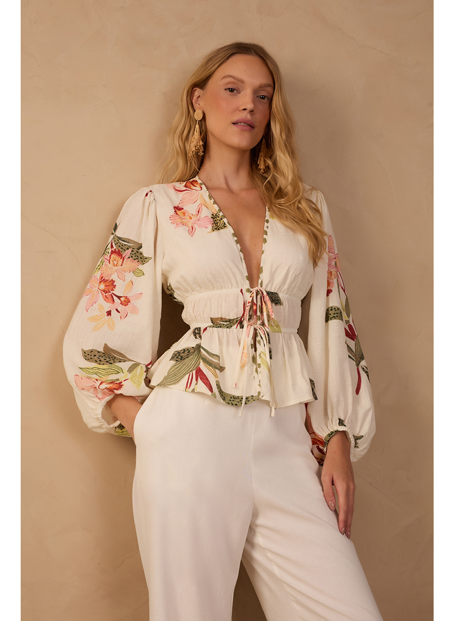 BLOUSE FLEURS NOUÉE