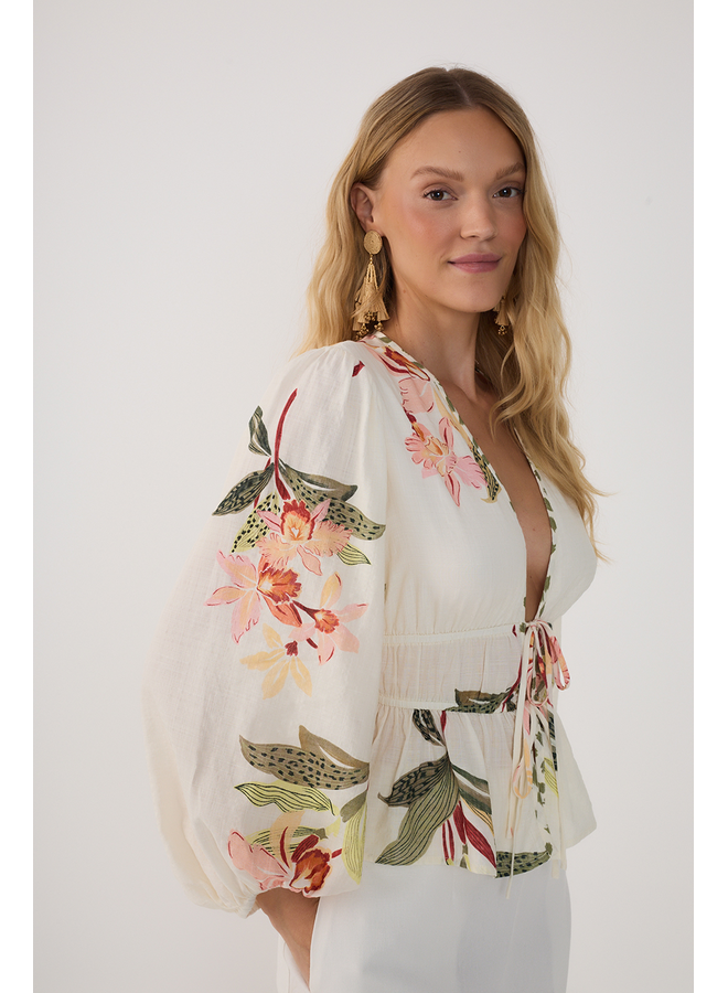 BLOUSE FLEURS NOUÉE
