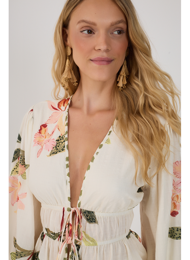 BLOUSE FLEURS NOUÉE