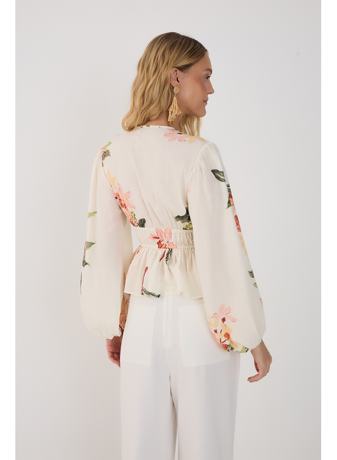 BLOUSE FLEURS NOUÉE