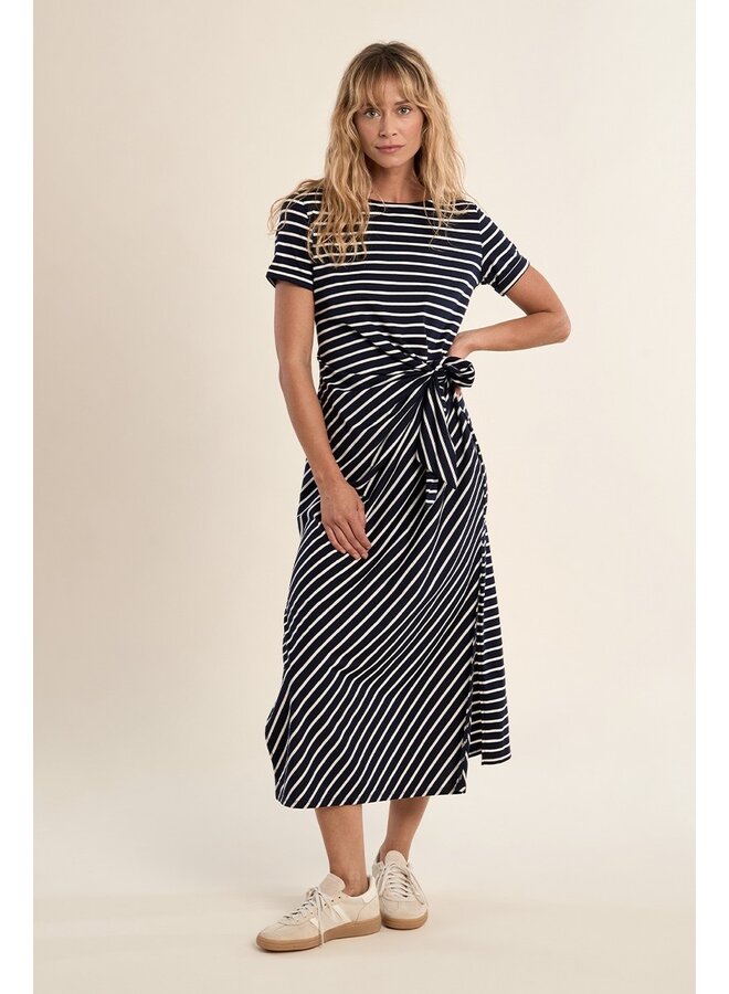 ROBE 2219 RAYURES MARINE/BLANC