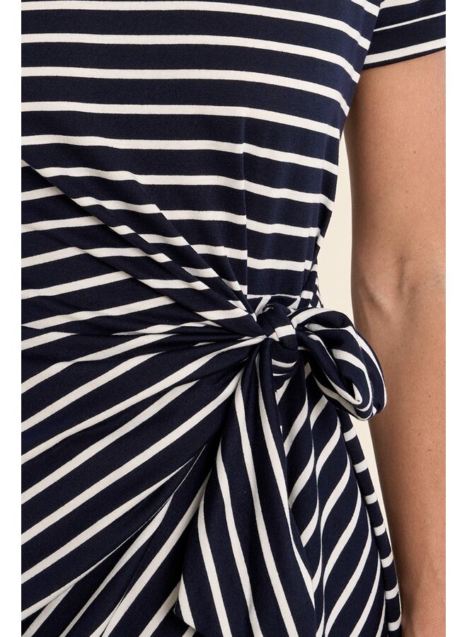 ROBE 2219 RAYURES MARINE/BLANC