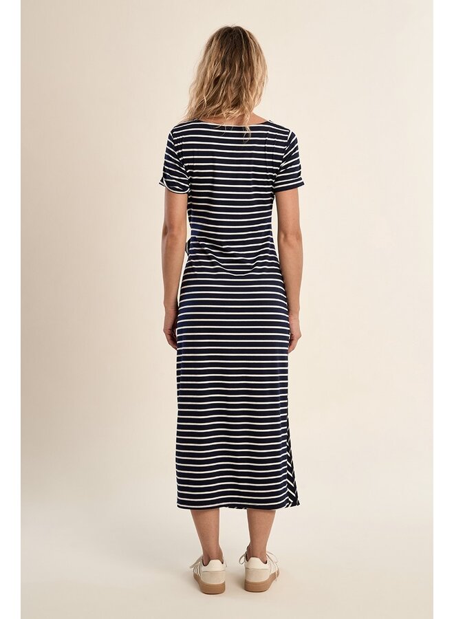 ROBE 2219 RAYURES MARINE/BLANC