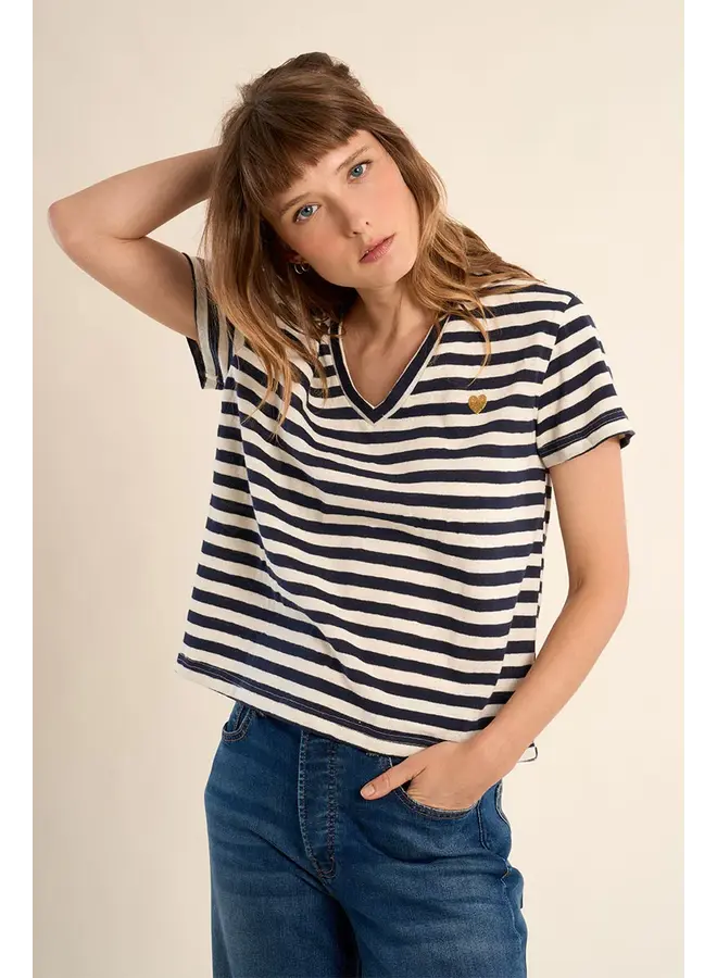 T-SHIRT 1639 RAYURES MARINE