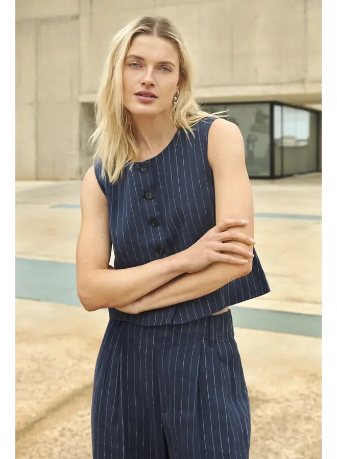 VESTE AZANIA LIN BLEU