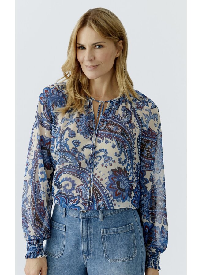 BLOUSE PAISLEY BLEU ROUGE